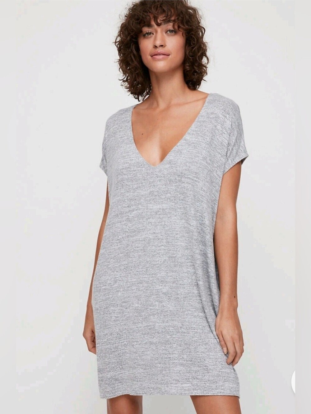 Wilfred Women's Medium Grey Heather V-Neck Tunic Dress